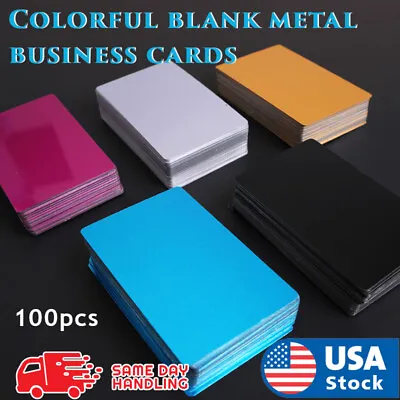 Metal Business Cards Blanks Laser Mark Engraveable Aluminum Alloy 100pcs • $15.98