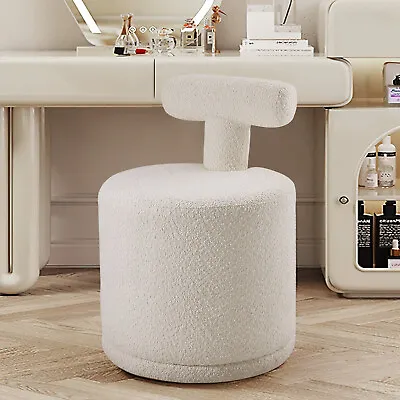 Teddy White Upholstery Dressing Table Stool Side Chair Makeup Bedroom Rest Chair • £65.95