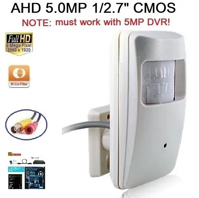 AHD 5.0MP 1/2.7  2560x1920 CMOS 3.7mm Motion Detector Styled Spy Lndoor Camera • $25.88