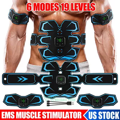 Muscle Stimulator EMS Ab Trainer Tens Unit Portable Stimulater Abs Massager Kit • $15.09