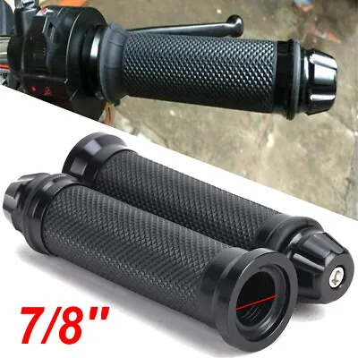 Motorcycle 7/8  22MM Handlebar Hand Grips Gel Black For Suzuki GSXR 600 750 1000 • $8.93