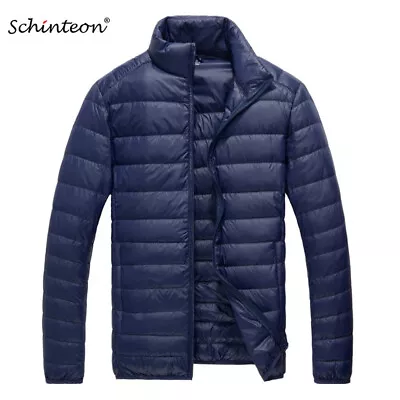 Men Ultralight White Duck Down Thin Jacket Stand Collar Autumn Winter Outwear • $25.99