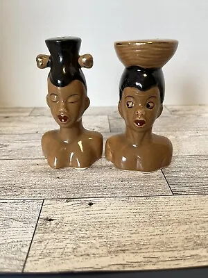 Vintage Native African Boy Girl Salt & Pepper Shakers Japan • $12.95