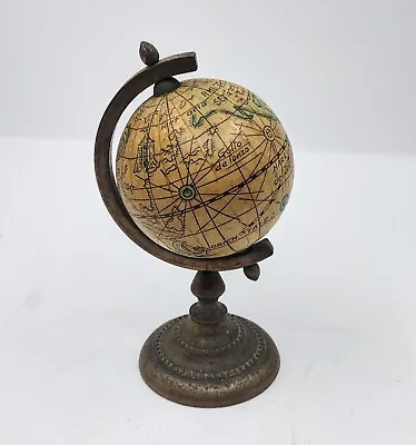 $49.99 • Buy Vintage Miniature 4  World Globe Made In Italy Brass