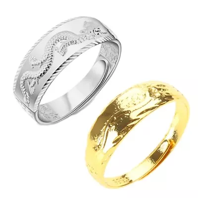 Dragon Pattern Stylish Finger Jewelry Opening Rings Alloy Material For Adult Man • $14.56