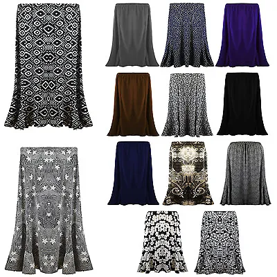 New Ladies Womens Long Gypsy Skirt MAXI Plus Elastic Waist Jersey Dress UK 12-22 • £8.99