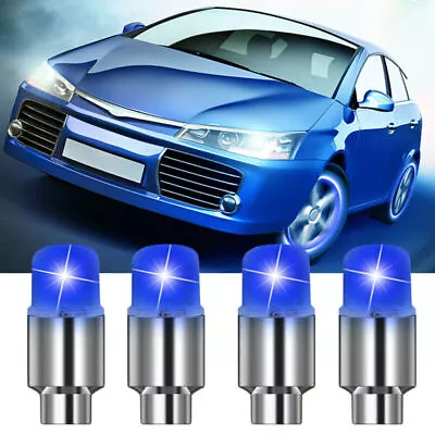 4PCS Car Wheel Tire Tyre Air Valve Stem Blue LED Light Caps Cover Accessories • $6.81