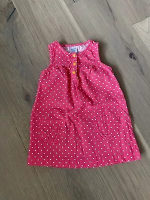 Carters Toddler Girls Pink And White Polka Dot Corduroy Jumper Size 24M • $6.50