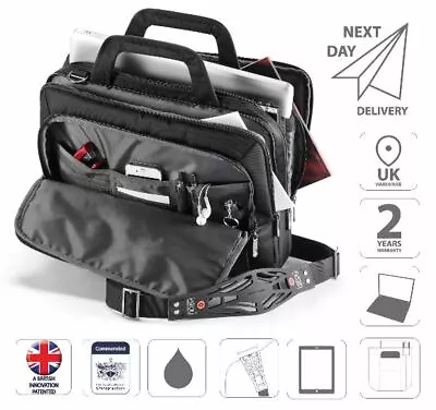 15.6  Laptop IPad Briefcase Organiser Business Shoulder Bag Black Is0104 • £39.99