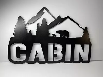 CABIN Bear Mountains METAL SIGN Forest Rustic Lodge Cabin Home Decor NEW • $19.99