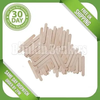 Short Craft Sticks Natural Wooden Wood Lollipop Lollies Sticks Art Model Making • £0.99