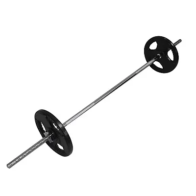 20kg Ez Grip Cast Iron Barbell Weight Set - 150cm Bar + 15kg Iron Weight Plates • $95.47