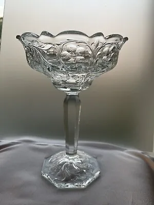 Mckee Rock Crystal Depression Glass Pressed Glass Footed Compote • $24.99