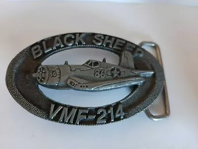 Vintage Military Belt Buckle - Ba Ba Black Sheep Corsair - VMF214 • $11.99