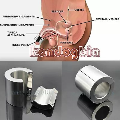 Magnetic Stainless Steel Ball Stretcher Man Enhancer Chastity Scrotum Ring Metal • $22.36