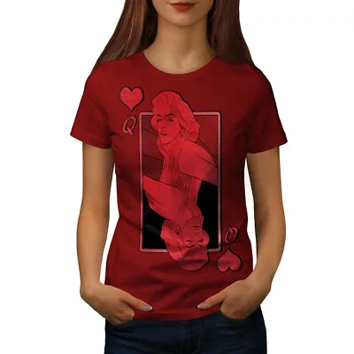 £17.99 • Buy Wellcoda Queen Of Heart Red Womens T-shirt,  Casual Design Printed Tee