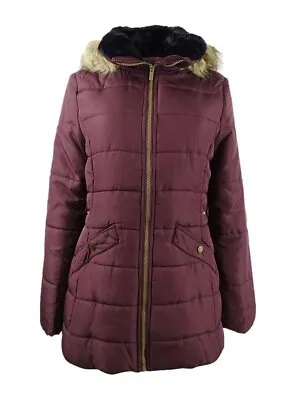 $20.99 • Buy Celebrity Pink Juniors' Faux-Fur Trim Hooded Puffer Coat