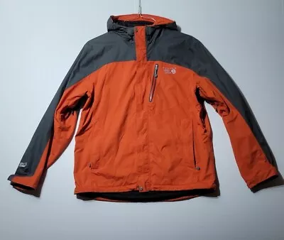 Mountain Hardwear Orange Gray Waterproof Rain Shell Dry Q Full Zip Hooded Jacket • $120