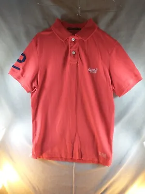 £10.99 • Buy Superdry Mens XL X-Large Red Pique Polo Shirt Vintage Sleeve Hit Short Sleeve