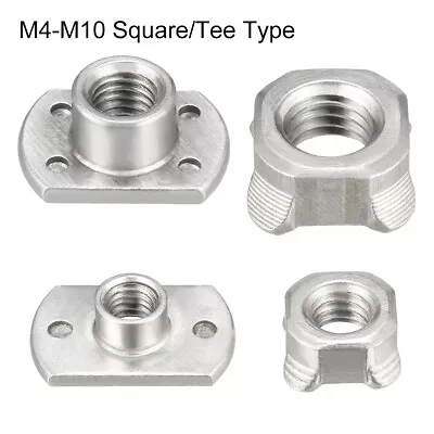 M4-M10 Square/Tee Type Carbon Steel Weld Nuts Machine Screw W Projections • £5.43