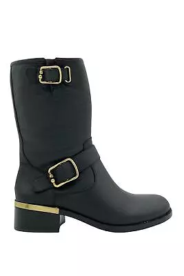 Vince Camuto Harness Detailed Mid-Calf Boots Wantilla Black - NEW • $35.99