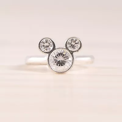 Disney Sterling Silver Cz Mickey Mouse Ring Size 6 • $39.50