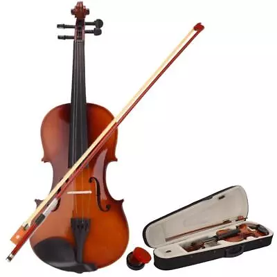 Perfect 4/4 Full Size Acoustic Violin With Black Case Bow Rosin For 11 Years • $39.98