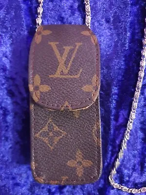 Rare Vintage Louis Vuitton Small Bag Purse Phone Case Brown LV Flower Monogram • $453.90