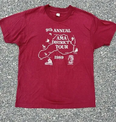 Vintage American Motorcyclist Association 80s Motorcycle Tour T Shirt Size Large • $31.48
