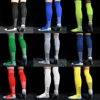 New Men's Non-Slip Soccer Socks Breathable Knee High Towel Bottom Cycling Hik__- • $9.16