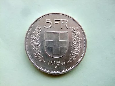 SWITZERLAND.   Silver 5 Francs 1965. • $2.25