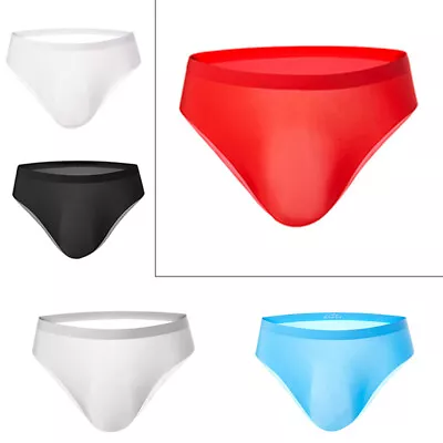  Men Ice Silk Briefs Seamless Underpants Underwear Panties Soft Knickers Gifts  • £4.15