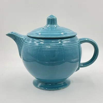 Vintage Fiesta Medium Tea Pot Original Turquoise C Handle W/ Vented Lid Teapot • $77