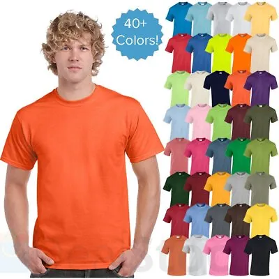 Gildan Mens Plain T Shirts Solid Cotton Short Sleeve Blank Tee Top Shirts G500 • $4.79