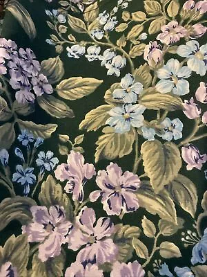 Vintage New Dan River Curtain 42 X 84 Floral Flowers Lavender Green 2 Panels • $24.99