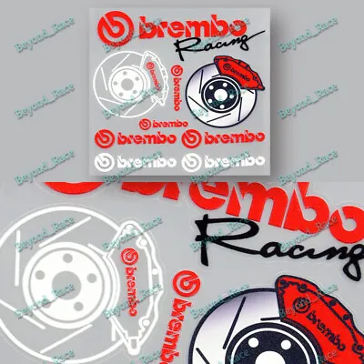 9pcs Set Brembo Decal Sticker Vinyl Caliper Brake White Heat Resistant • $16.89