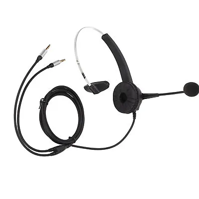 £13.09 • Buy Call Center Headset Mono Noise Cancelling Dual 3.5mm Plug Computer On Ear H SDS
