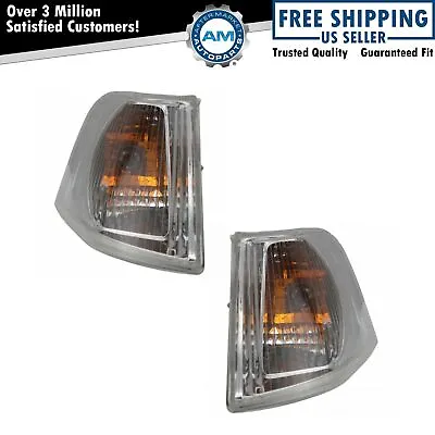 Corner Side Marker Parking Turn Signal Light Chrome Pair Set For 01-04 Volvo S40 • $64.90