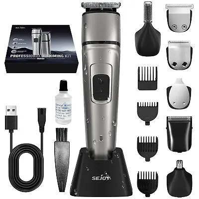 SEJOY Professional Mens Hair Clippers Cutting Beard Trimmer Barbers Grooming Kit • £15.99