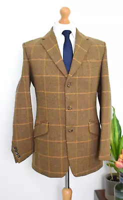 Vintage HACKETT Tawny + Gold Jubilee Tweed Jacket Size 38R/48R Medium Blazer • $339.12