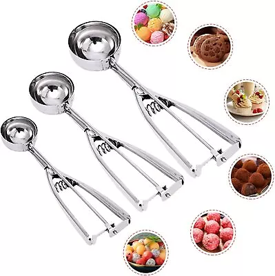 $14.99 • Buy 4/5/6cm Cake Mechanical Cookie Dough Ice Cream Scoop Stainless Steel Spoon