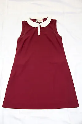 Jaeger Boutique Maroon Sleeveless Dress Size S - VGC • £25