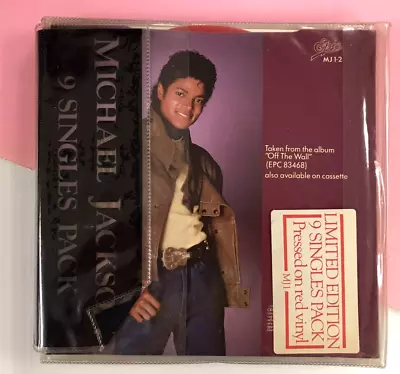 MICHAEL JACKSON (1983) 9 Singles Pack LTD ED UK Import RED Vinyl 45s  ML 14 • $32
