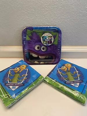 Monsters University Birthday Party 8 Dessert Plates And 2pks Of Luncheon Napkins • $7.95