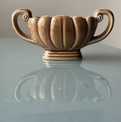 Vintage Wade Pottery Beige Glazed Two Handle Small Boat Posy Vase Candy Dish  • £9