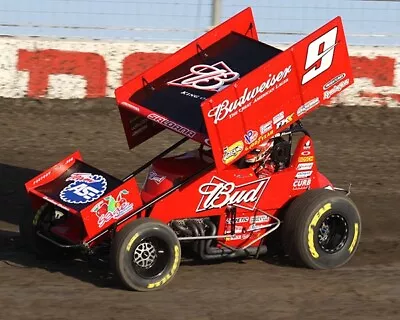 Joey Saldana #9 Bud Sprint Car Racing On Track 8x10 Glossy Photo #t6 • $2.99