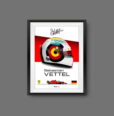 Sebastian Vettel 2018 Ferrari SF71H F1 Helmet Print - Scuderia GP • $14.93