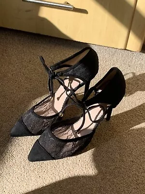 £45 • Buy Armani Exchange Shoes Heels Stilettos Black Lace Size 7