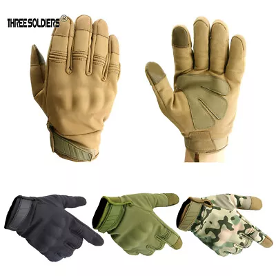 Men's Camo Tactical Military Hunting Full Finger Gloves Touch Screen Mittens US • $12.97