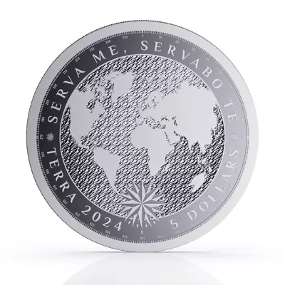 2024 Tokelau PLANET TERRA - 1 Oz .9999 Fine Silver Bu Coin In Capsule. • £32